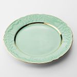 Vintage Plate Green Gold 20 Cm Vj04