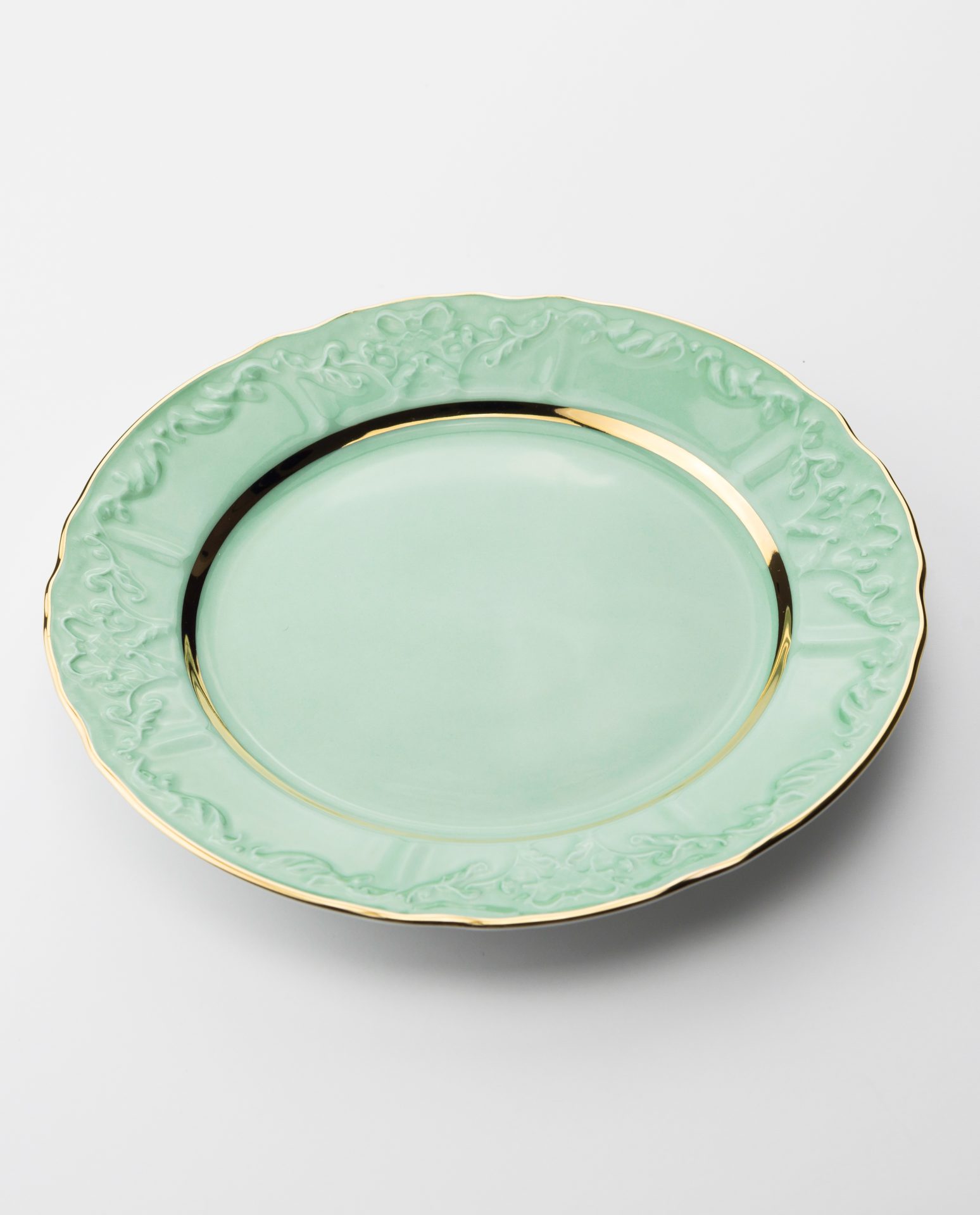 VINTAGE PLATE (GREEN & GOLD) 20 Cardamom Event Hire