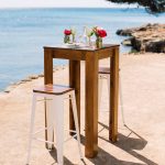 WOODEN TOP HIGH STOOLS