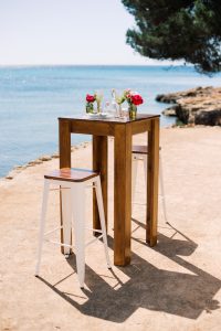 WOODEN TOP HIGH STOOLS